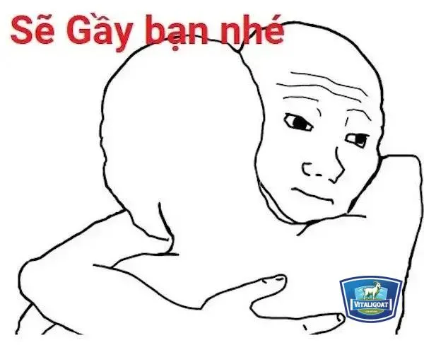Meme chú chó trắng với biểu cảm ngạc nhiên và đôi má ửng hồng nhẹ, như đang bối rối