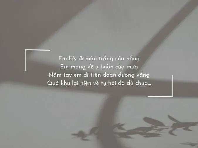 Cánh đồng hoa trắng buồn, tượng trưng cho tình yêu tan vỡ