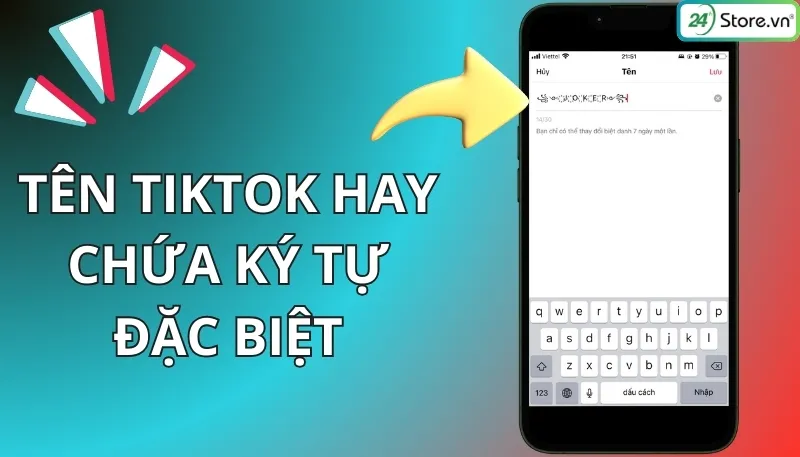 Tên TikTok ký tự đặc biệt cute