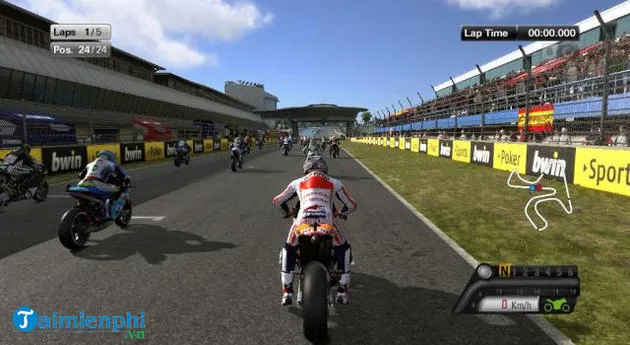 Tay đua mô tô chuyên nghiệp trên đường đua MotoGP 2, một game offline PC kinh điển