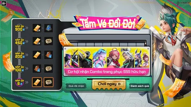 Sự kiện vòng quay SSS hữu hạn Liên Quân Mobile